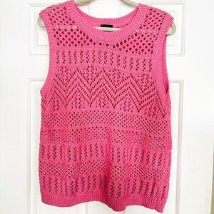 Talbots Women's Size Large‎ Pink Crocheted Sweater Vest